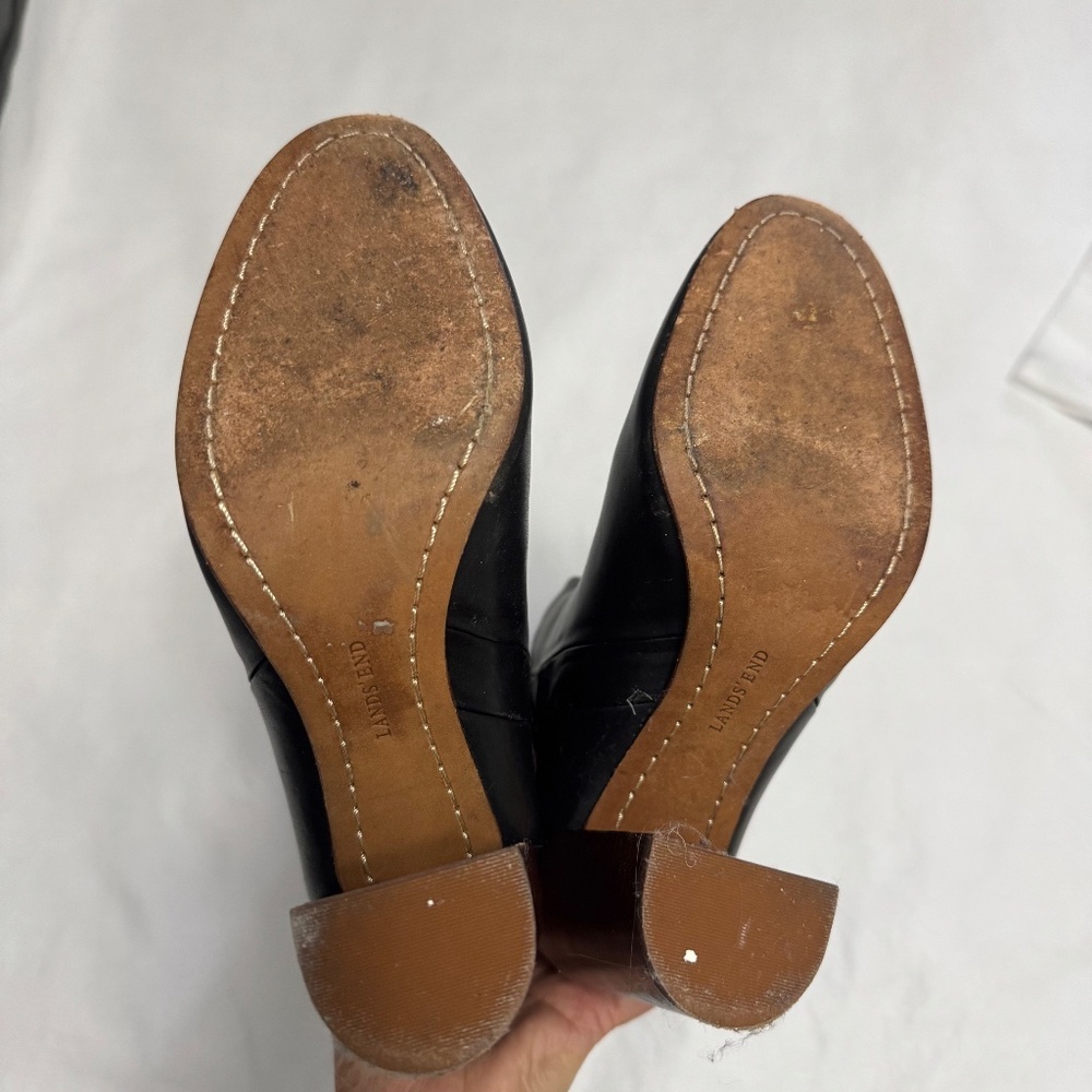 Lands' End Black Leather Heeled Boots - Picture 4 of 9